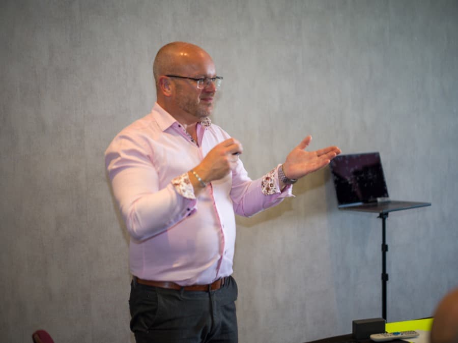 A member presenting to the room