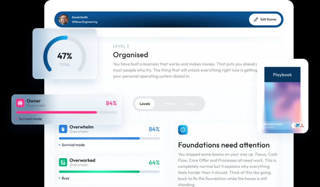 The diagnostic dashboard coaches use to score a business and find profit gaps